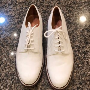 Peter Huber white nubuck lace up shoes